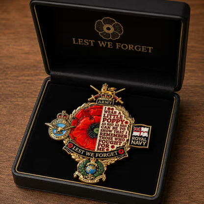 🌺🎖️ Remembrance Tribute Metal Badge — 3D Enamel Poppy Badge with Heritage-Inspired Design