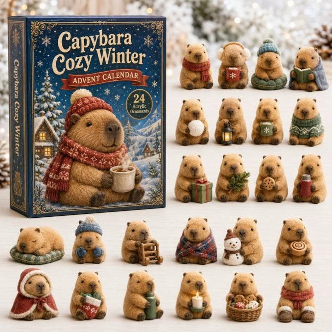 💫CHRISTMAS KICKOFF: 48% OFF – 2026 Capybara Cosy Winter Advent Calendar – 24 Days of Adorable Festive Surprises – Capybara Lovers’ Acrylic Ornaments Blind Box