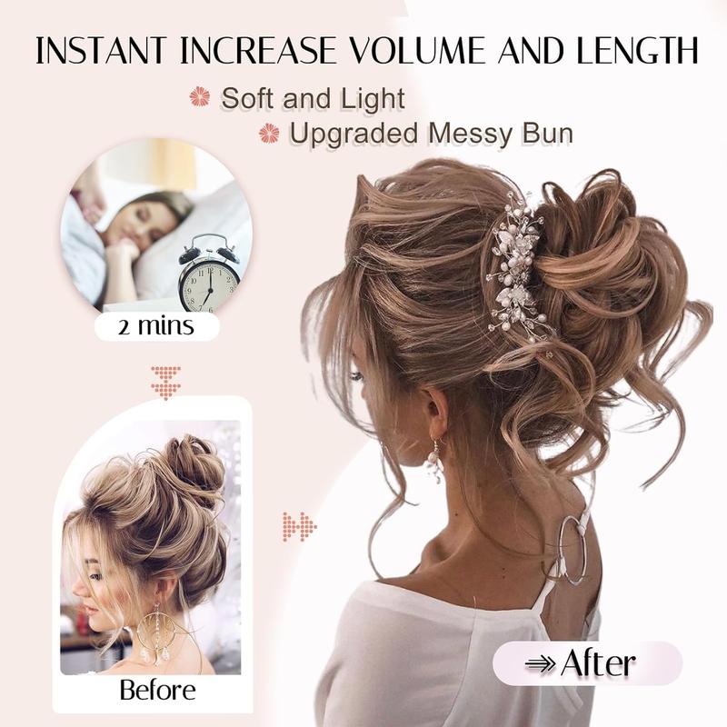 💗LAST DAY - BUY 1 GET 1 FREE + FREE GIFT!!💗Messy Curly Hair Bun Scrunchie Extensions