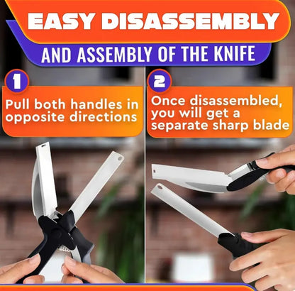 ✂️ 2 in 1 Kitchen Scissors for Food - Stainless Steel Cutting Board Scissors with Safety Lock