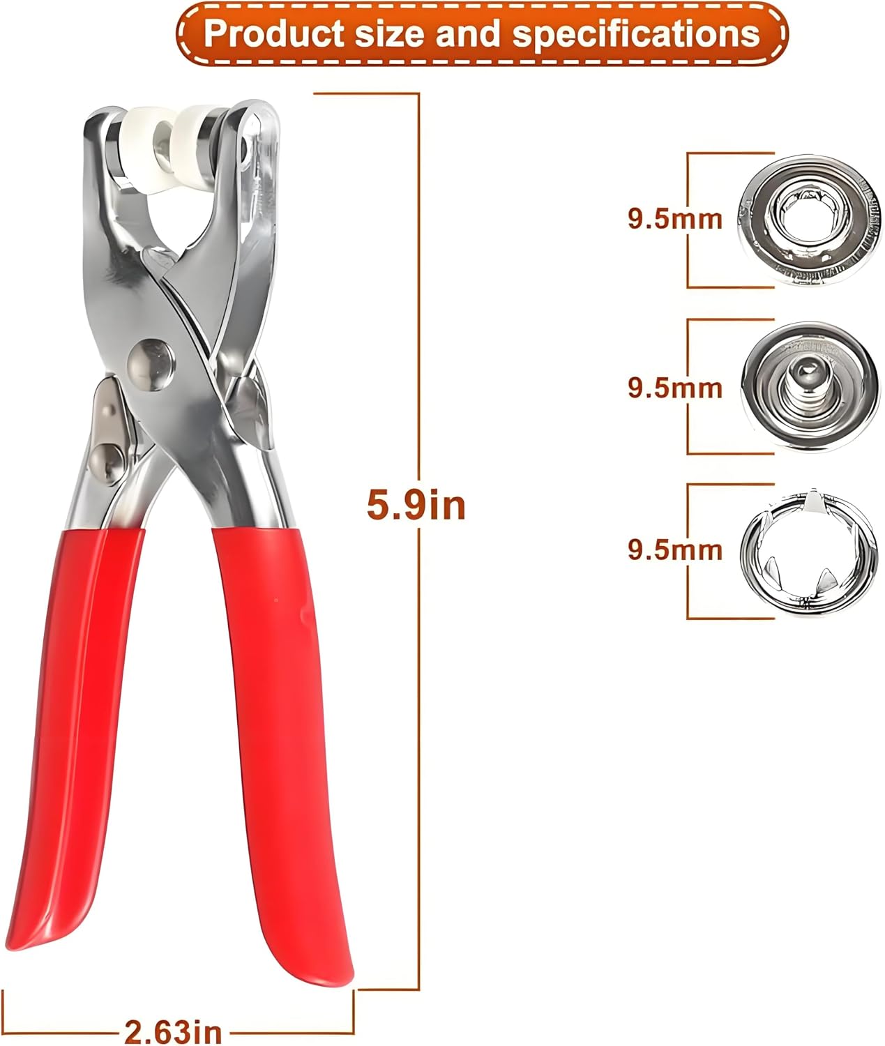 100pcs Invisible Colored Metal Buckle & 1 Count Manual Pressure Pliers
