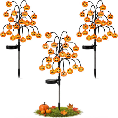 🎃Pumpkin Solar Branch Lights, 20 LED Twinkling Halloween Waterproof Outdoor Stake Decor for Yard Garden Patio