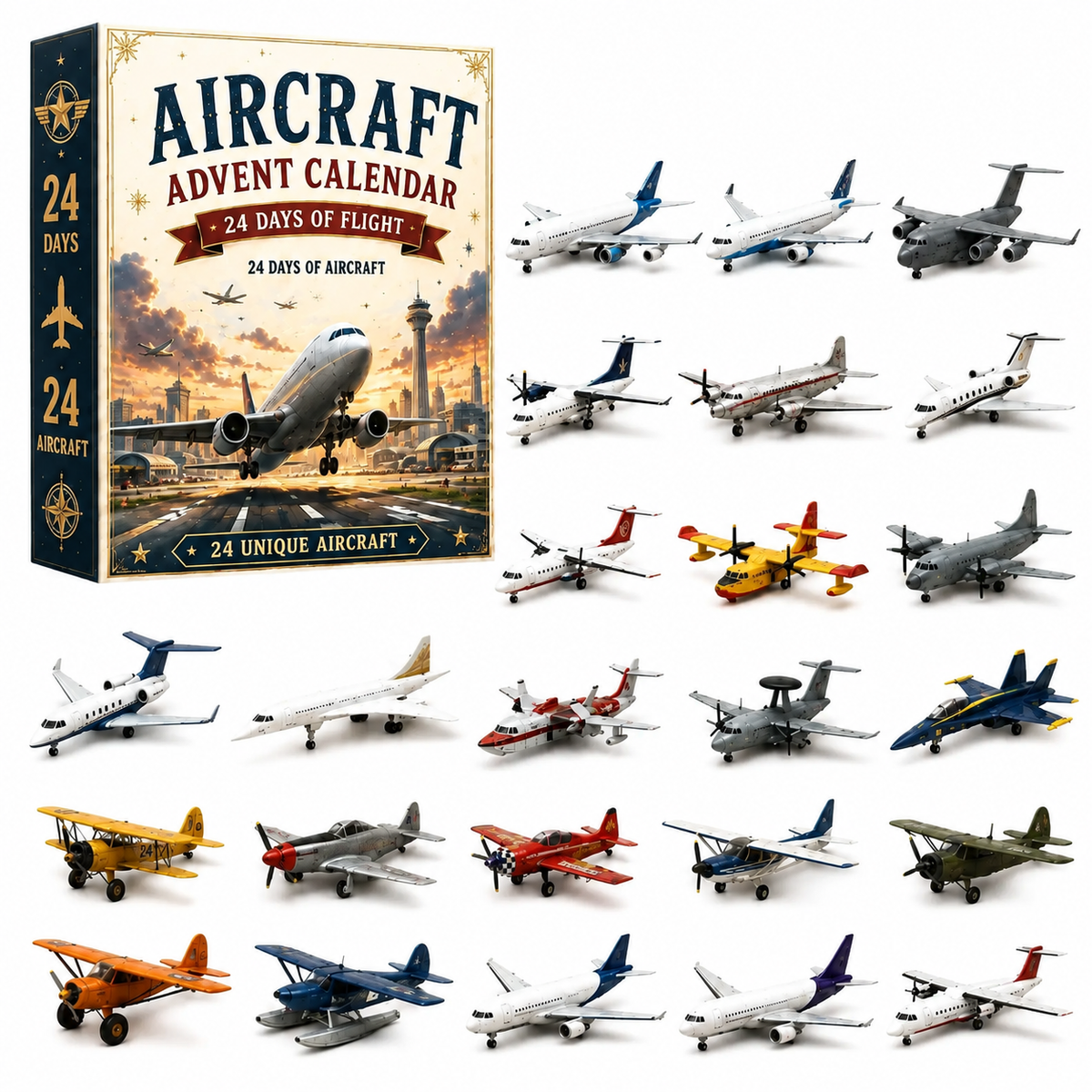 Aircraft Advent Calendar with 24 miniature aircraft