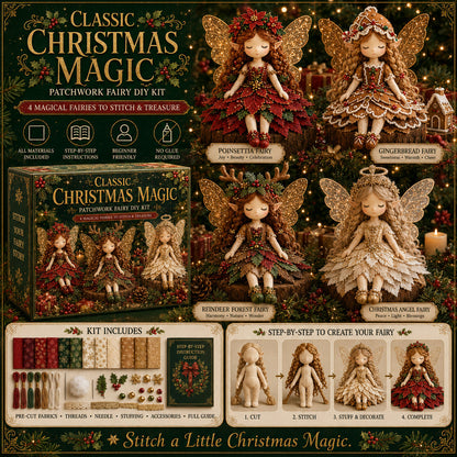 ✨ Christmas Magic Patchwork Fairy DIY Kit