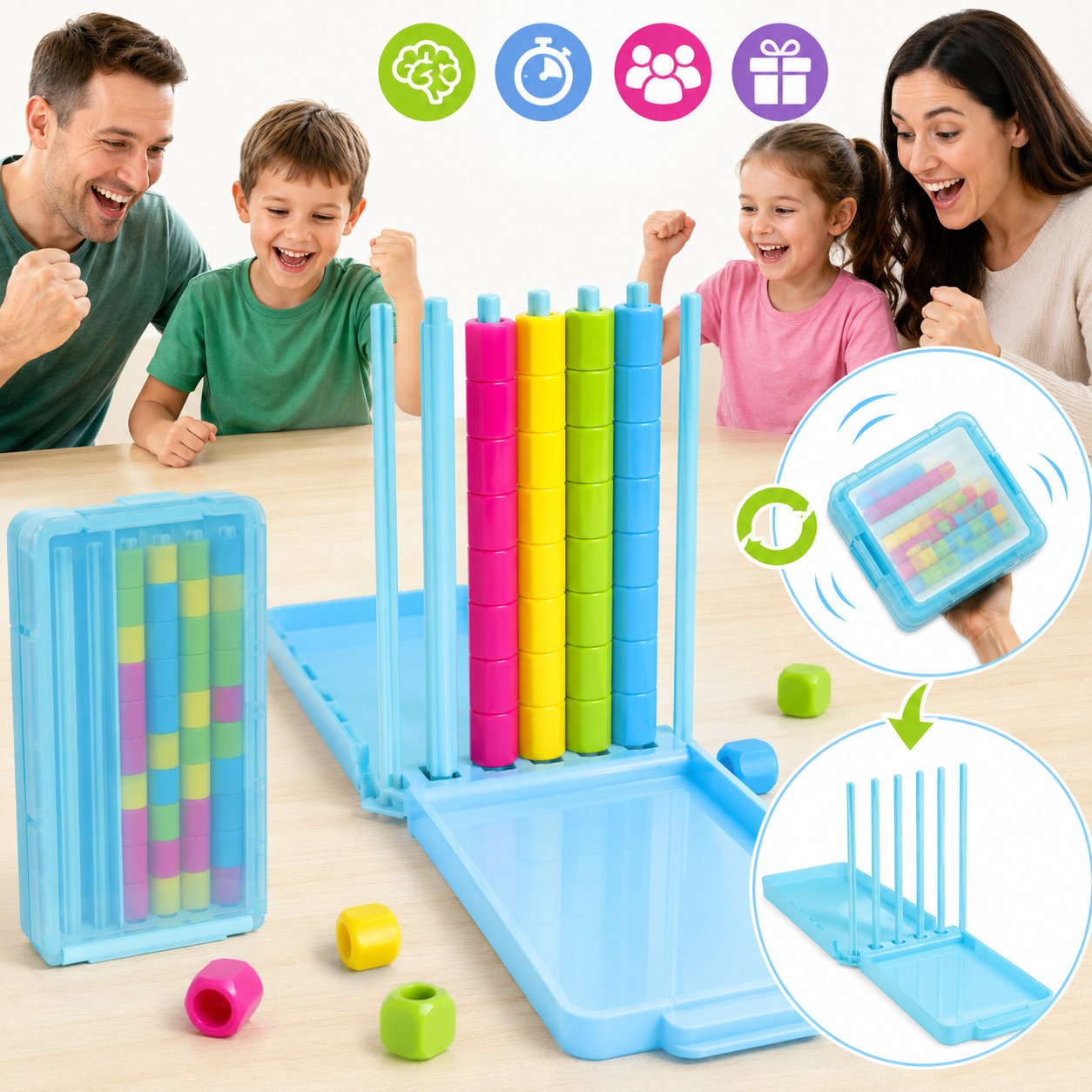 🌈 Mini Challenge 🎯 – Portable Brain Teaser Travel Game with 40 Color Rings ✈️