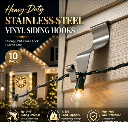 🔥 Heavy-Duty Vinyl Siding Hooks Hanger(10PCS-Pack)