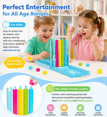 🌈 Mini Challenge 🎯 – Portable Brain Teaser Travel Game with 40 Color Rings ✈️