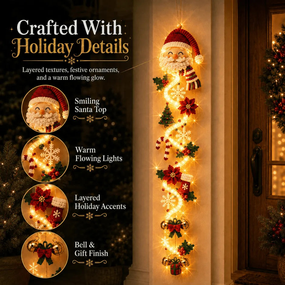 🎄Glowing Christmas Door Hanger – Light-Up Vertical Holiday Decor with Festive Designs