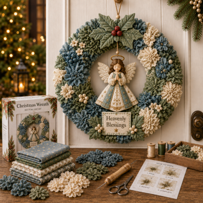 🎄 3D Fabric Poke Wreath DIY Kit