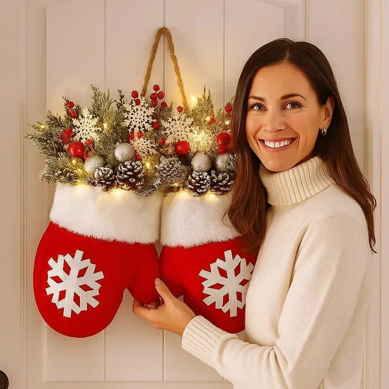 🎅 Flashing Christmas Glove Wreath · Create a warm and cosy Christmas atmosphere