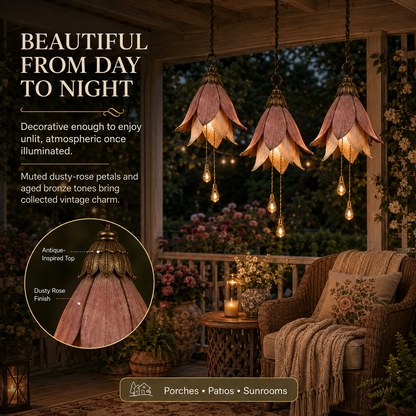 🌸Transform your porch into a magical garden full of atmosphere｜Retro hanging flower lamp three-piece set
