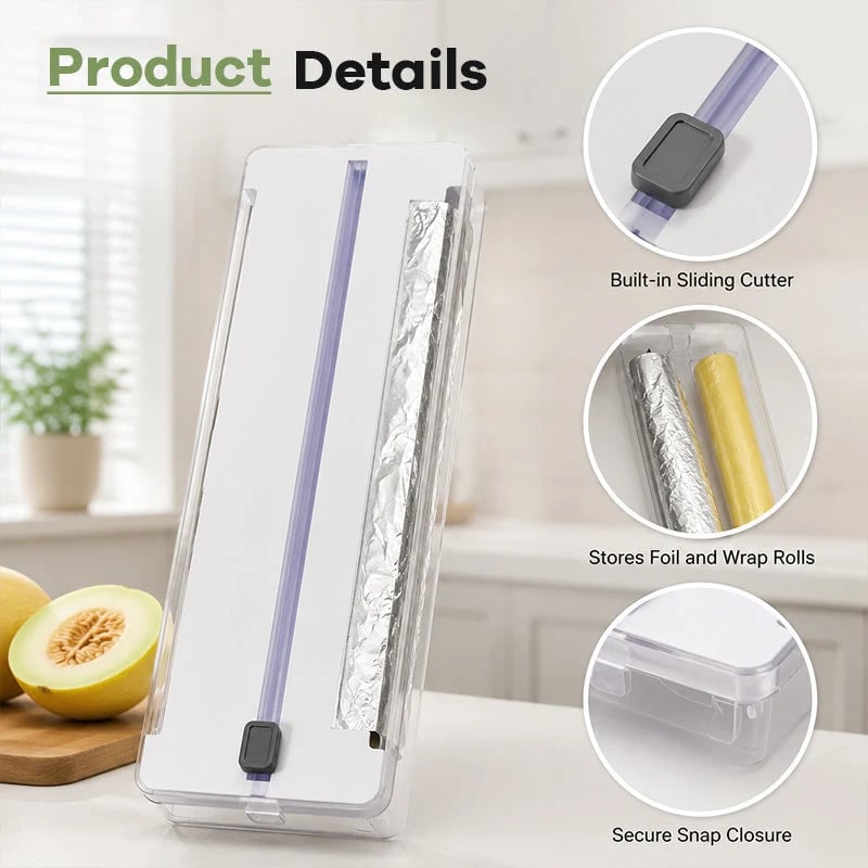 ✨Kitchen Aluminum Foil Paper Plastic Wrap Storage Cutting Box