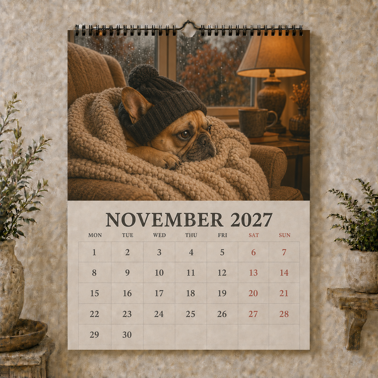 🐾 Funny French Bulldogs 2027 Wall Calendar – 12 Months of Charming Frenchie Moments