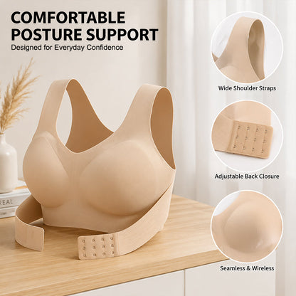 🧘 Dames sportbeha voor houdingcorrectie, gladde rug, draadloos met voorste sluiting ✨