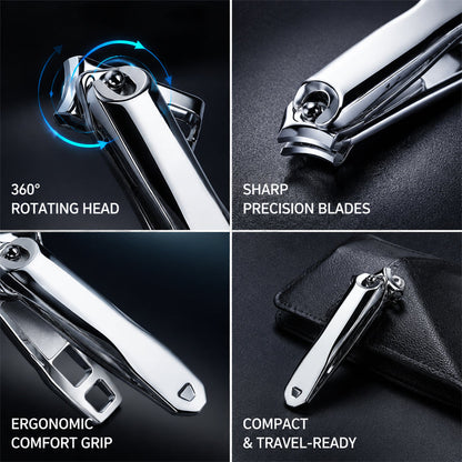 360-Degree Rotating Stainless Steel Multi-Purpose Nail Clipper