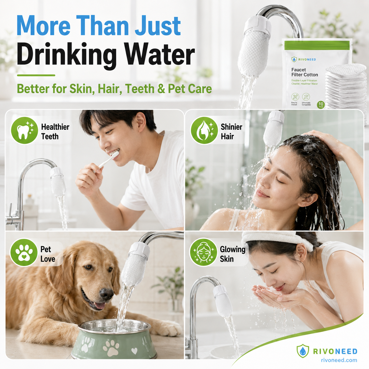 ⏰56%OFF⚡50K+ SOLD!💥Anti-Splash Kitchen Faucet Cotton Filter for Sediment & Rust Removal