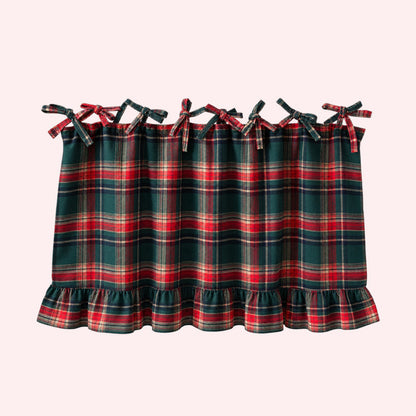 Christmas Plaid Oven Door Towel Curtain