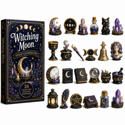 Witching Moon Advent Calendar 2027 – 24 Days of Celestial Miniatures, Mystical Moon Collectibles & Magical Gifts for Witchy Decor Lovers, Acrylic Charms Blind Box