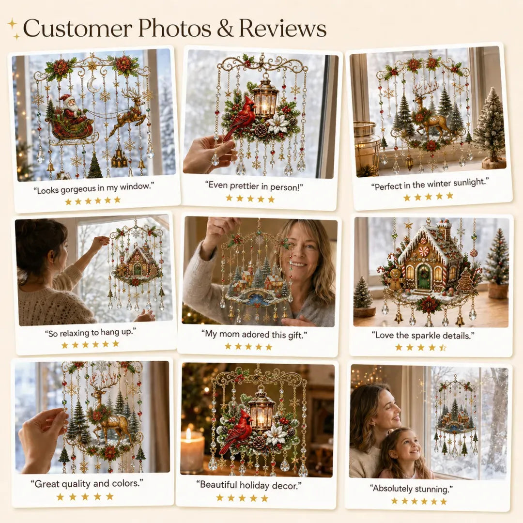 🔥Last Day 49% OFF - Handmade Christmas Stained Glass Window Hanging