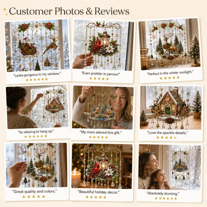 🔥Last Day 49% OFF - Handmade Christmas Stained Glass Window Hanging