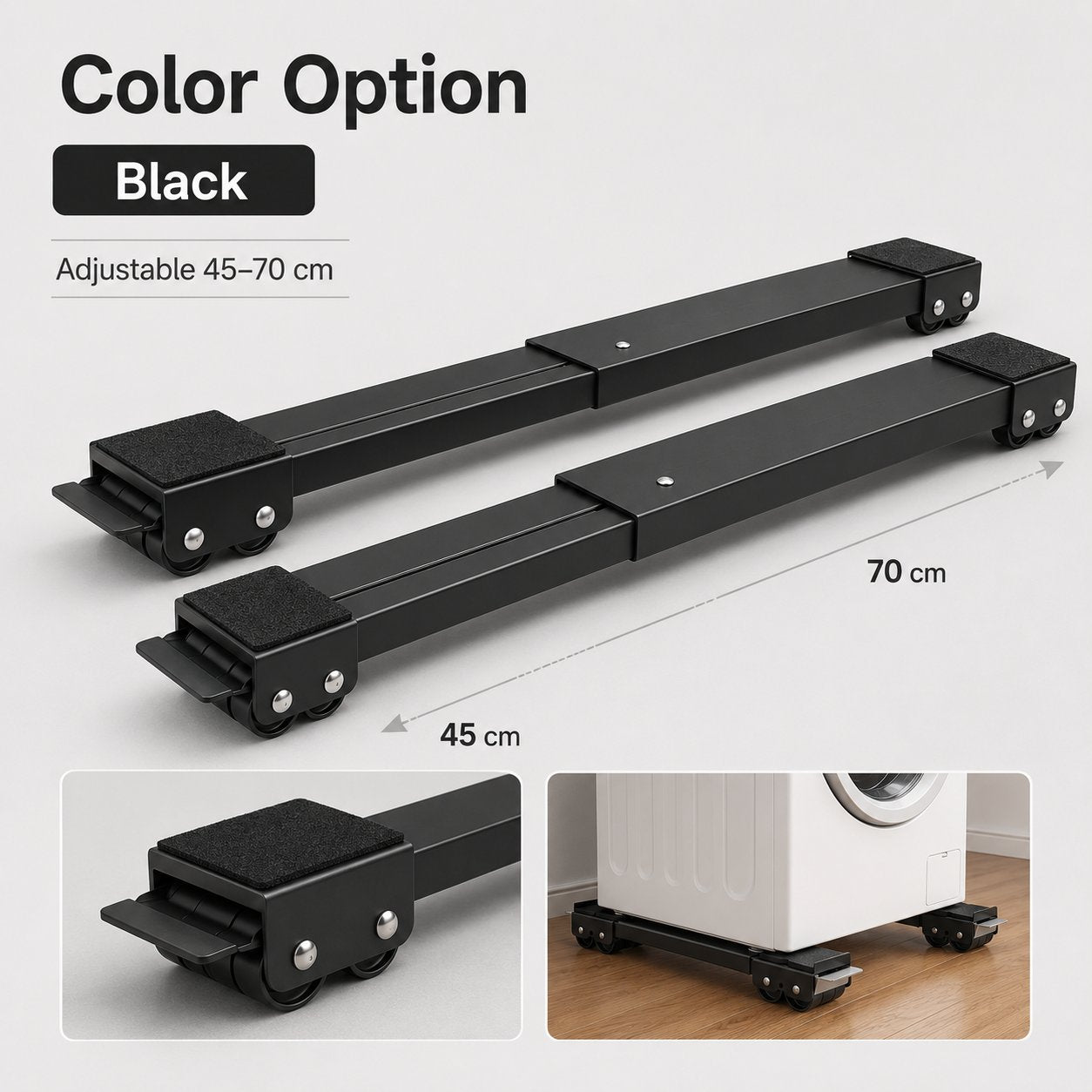 🔧Adjustable Movable Appliance Roller Base(2 Pack Set)