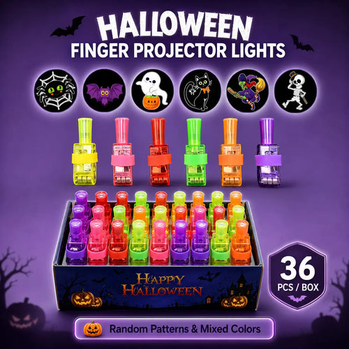 🎃 TODAY ONLY 50% OFF — 36PCS Halloween Finger Projector Rings ✨ 6 Spooky Light-Up Designs