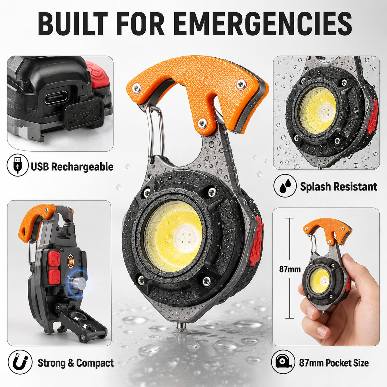 🔦 Mini Self-Defense LED Keychain Flashlight