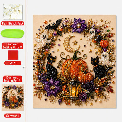 💥 Last Day 49% OFF – 👻✨ Halloween Pearl Art DIY Kit – Turn Tiny Pearls into Spooky-Cute Magic