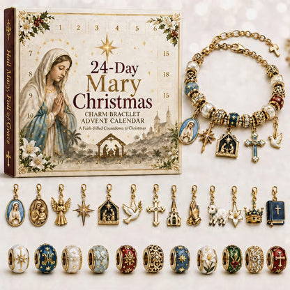 🎄24-Day Christian Christmas Charm Bracelet Advent Calendar