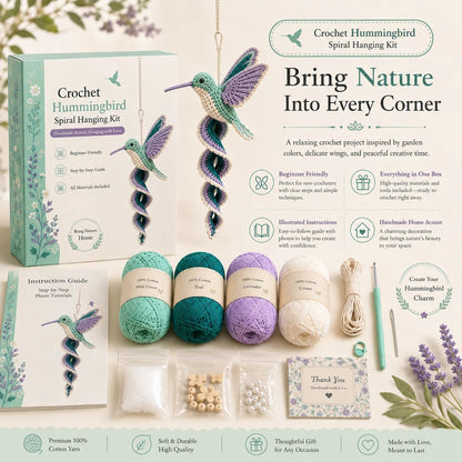 🦋🧶Crochet Spiral Hanging Kit – Beginner-Friendly DIY Garden Animal Decor 🍃