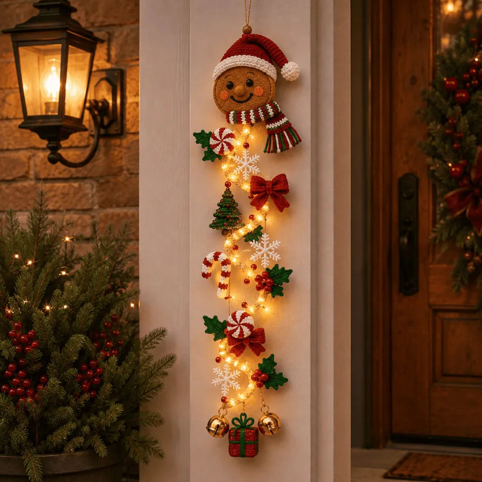 🎄Glowing Christmas Door Hanger – Light-Up Vertical Holiday Decor with Festive Designs
