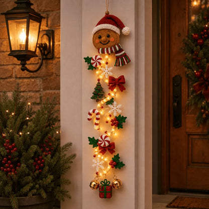 🎄Glowing Christmas Door Hanger – Light-Up Vertical Holiday Decor with Festive Designs