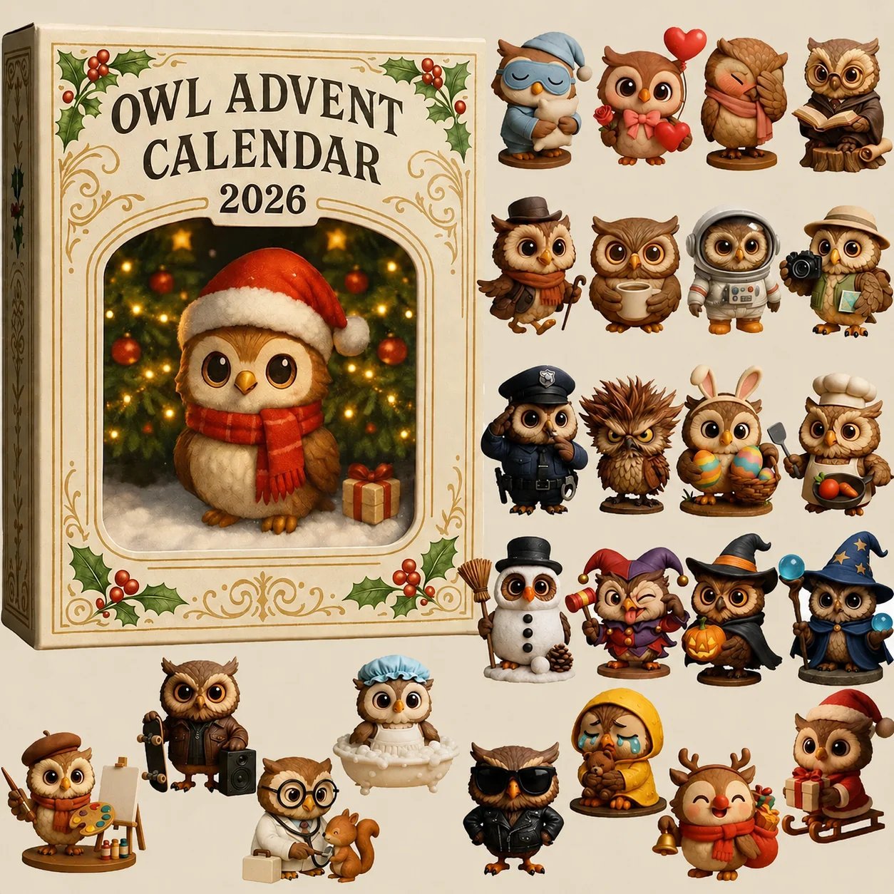 🔥Last Day 49% OFF - 🦉🎁Owl Advent Calendar 2026
