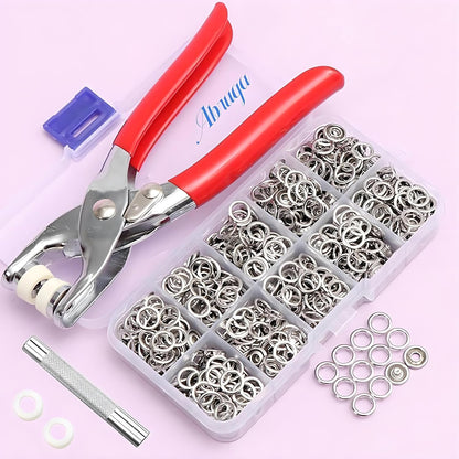 100pcs Invisible Colored Metal Buckle & 1 Count Manual Pressure Pliers