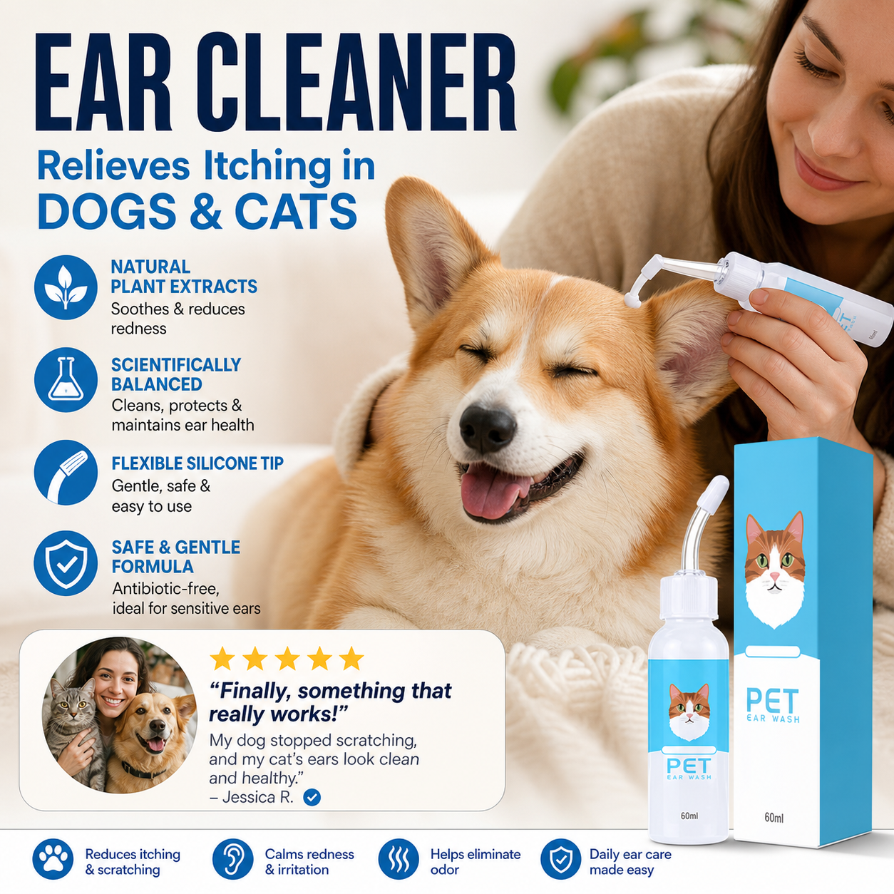 🎁💥LAST DAY SPECIAL PRICE!-￡7.99!! 🐶🐱 Ear cleaner, Relieves itching in dogs & cats