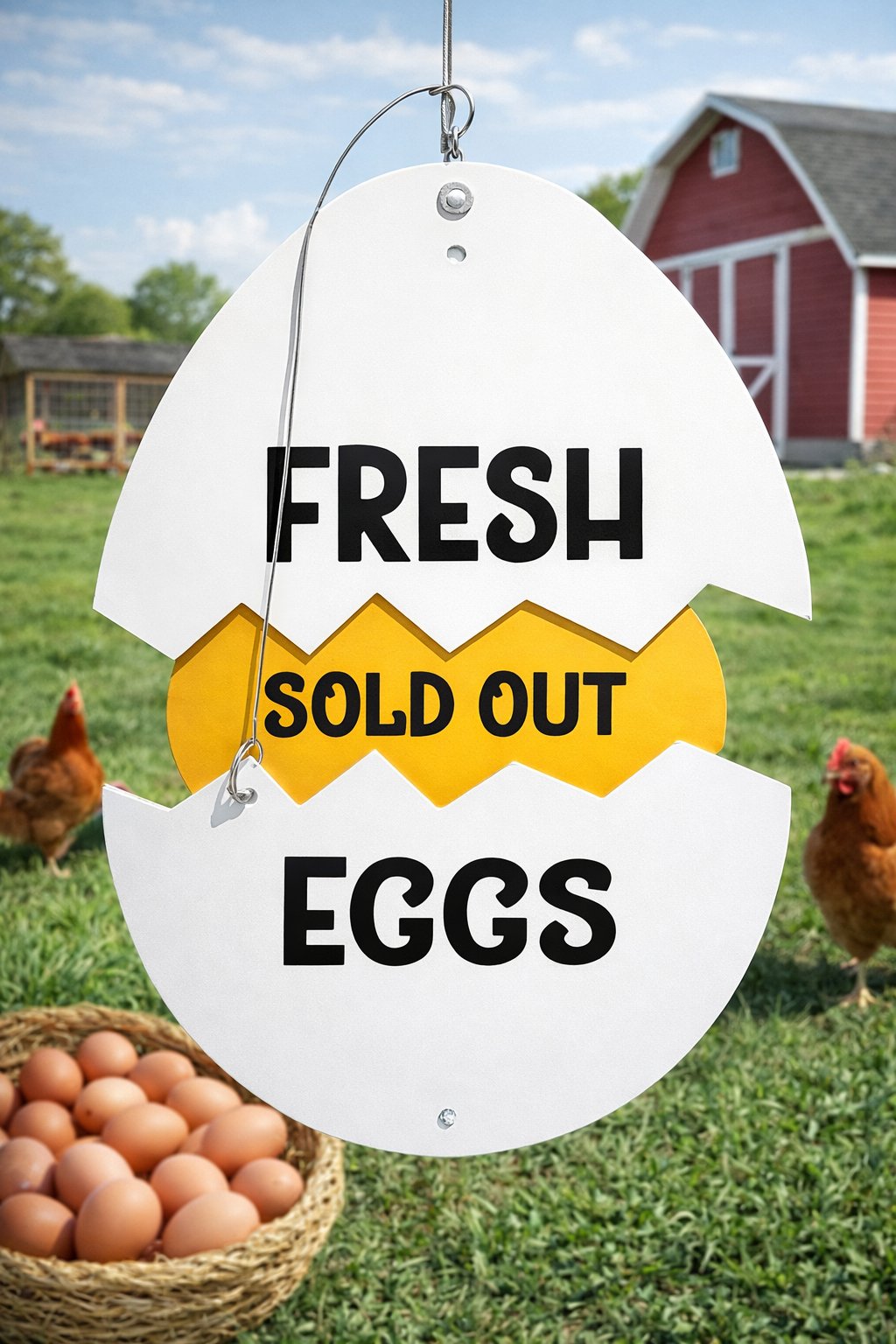 🥚Vintage Farm Fresh Eggs Metal Sign - Rustic Coop & Market Decor🏠🐔