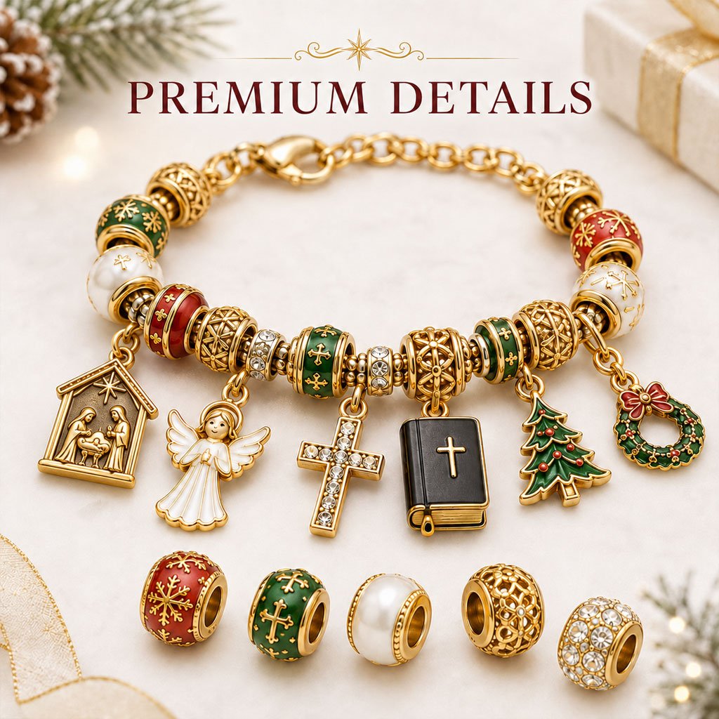 🎄24-Day Christian Christmas Charm Bracelet Advent Calendar
