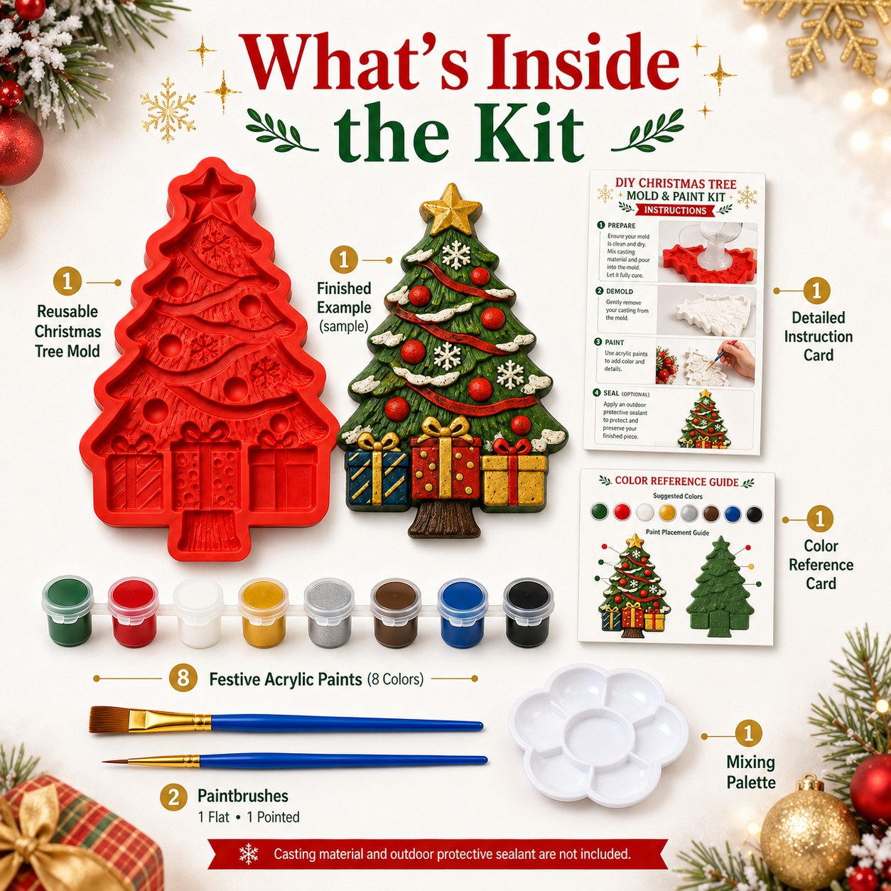 🏆 Limited-Time Promo: 49% OFF!🎖️ - 🎄 DIY Christmas Tree Mold & Paint Craft Kit