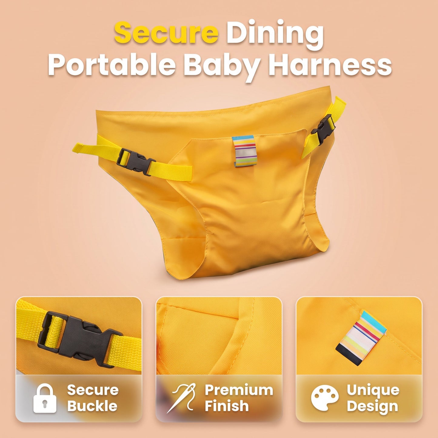 Baby High Chair Seat Belts - Portable Dining Straps Holder