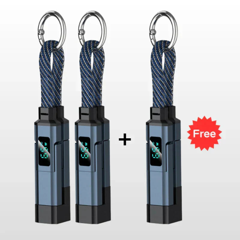 📢📢50% OFF !! ⏰4-in-1 Digital Display Keychain Charging Cable🔋📱