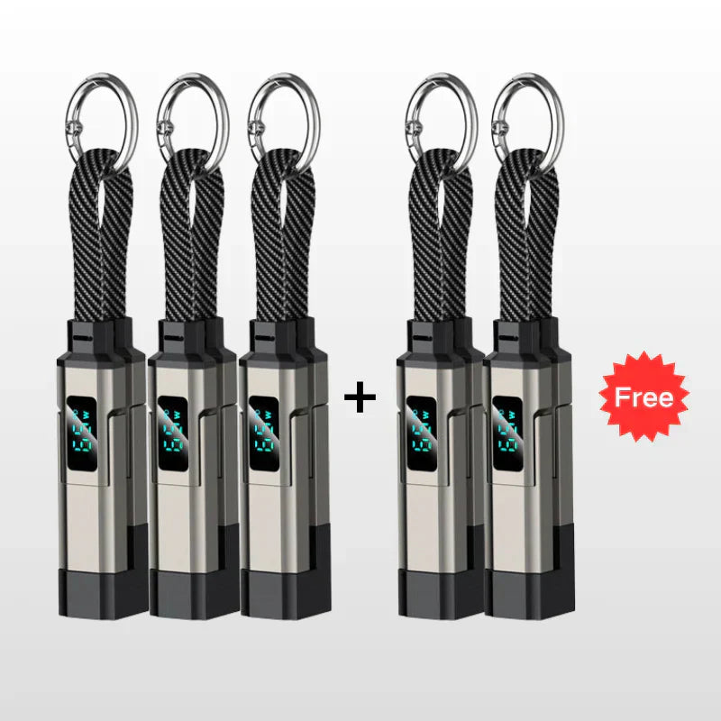 📢📢50% OFF !! ⏰4-in-1 Digital Display Keychain Charging Cable🔋📱