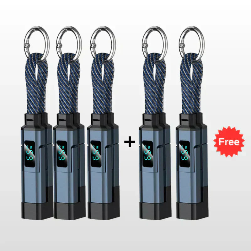📢📢50% OFF !! ⏰4-in-1 Digital Display Keychain Charging Cable🔋📱