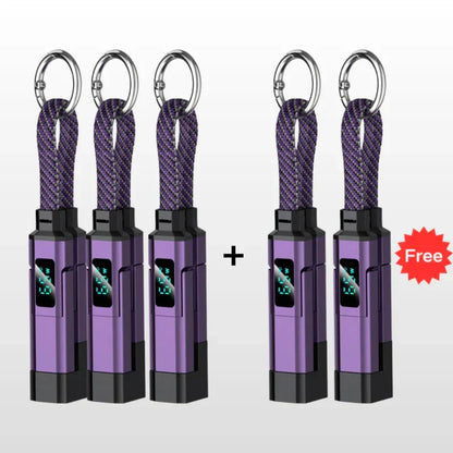📢📢50% OFF !! ⏰4-in-1 Digital Display Keychain Charging Cable🔋📱