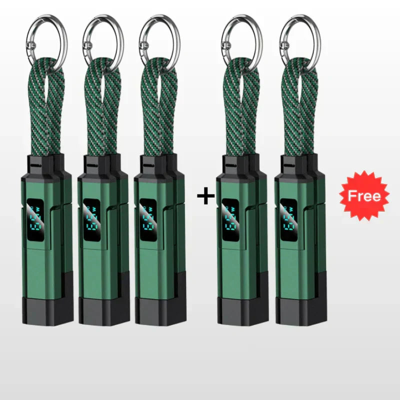 📢📢50% OFF !! ⏰4-in-1 Digital Display Keychain Charging Cable🔋📱