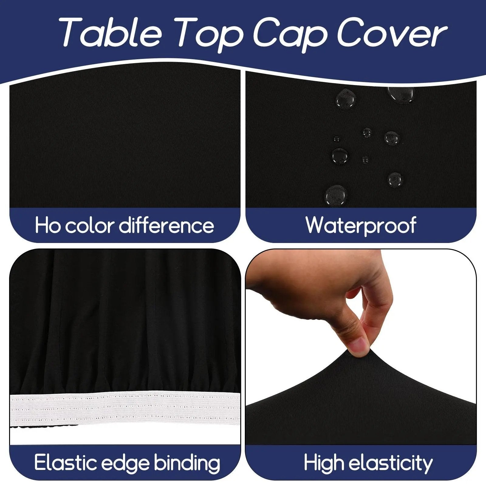 🌸 LIMITED TIME 60% OFF! ✨Pack Stretch Fabric Table Top Cap Cover, fits 4ft/6ft/8ft Tables