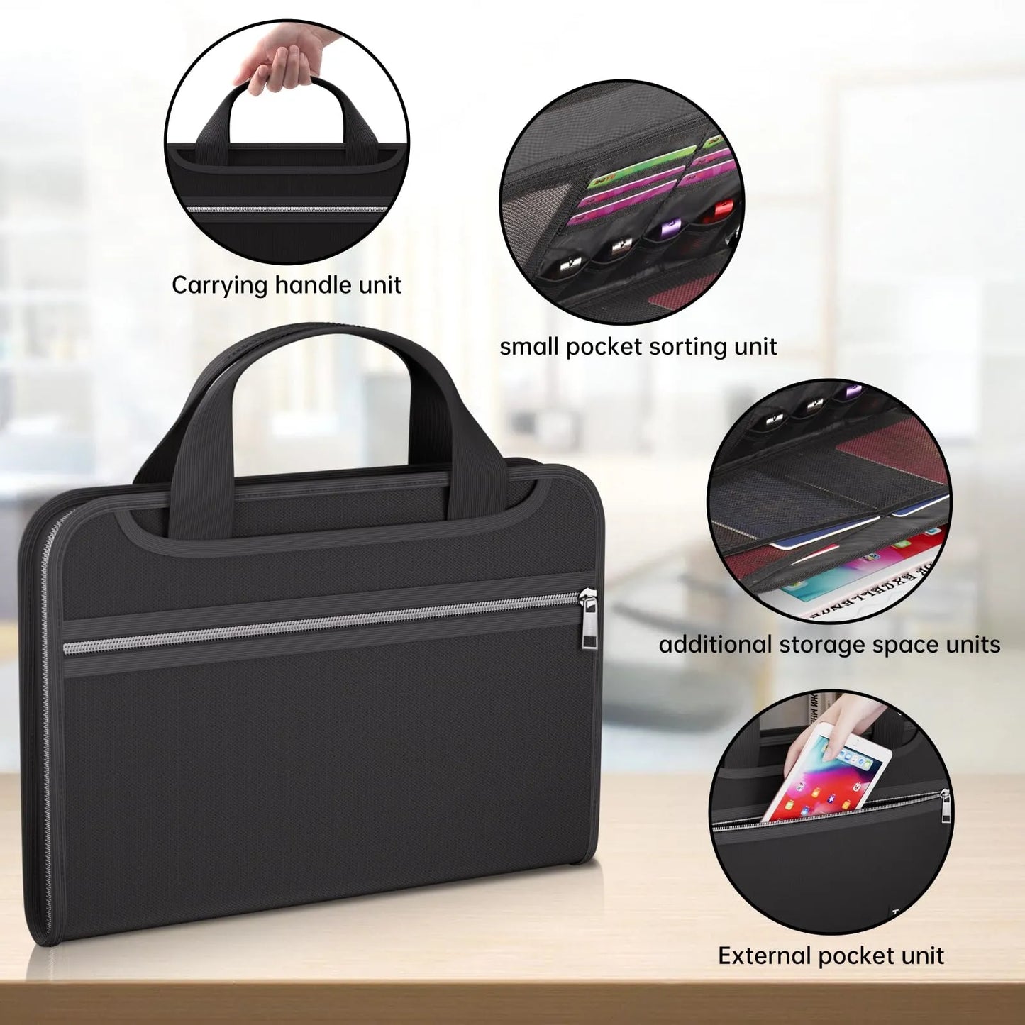 🔥 Fire-Resistant Document Organizer – Waterproof Accordion File Folder 💼