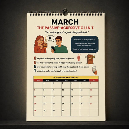 🔥The C.U.N.T. 2027 Wall Calendar – 12 Months of Pure Unfiltered Chaos