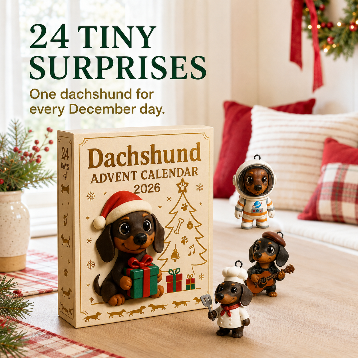 🔥LAST DAY 45% OFF-🐾Christmas Dachshund Advent Calendar