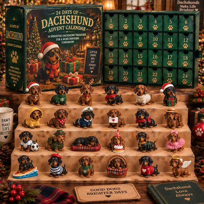 CHRISTMAS KICKOFF 49% OFF - 2026 Days of Dachshund Blind Box - 24‑Day Festive Countdown, Dachshund Themed Collectible Miniatures Blind Box - Gift For Dachshund Dog Lovers