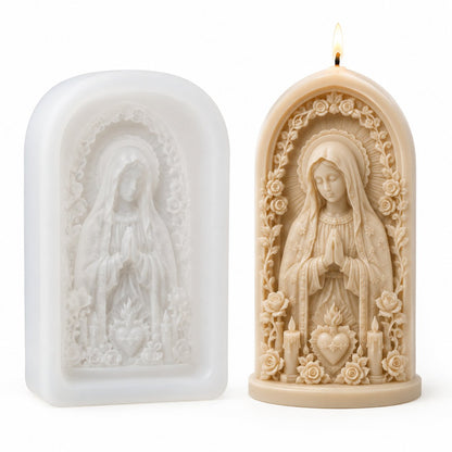 ⏳ Last Day 49% OFF – ✝️ 2-Piece Good Shepherd Jesus 3D Candle Mold Set | Sculpted Cross, Lamb & Floral Relief for Faith-Inspired Handmade Candles 🕯️✨